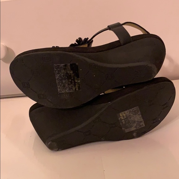 NWOT Chaps Black Wedge Sandal
